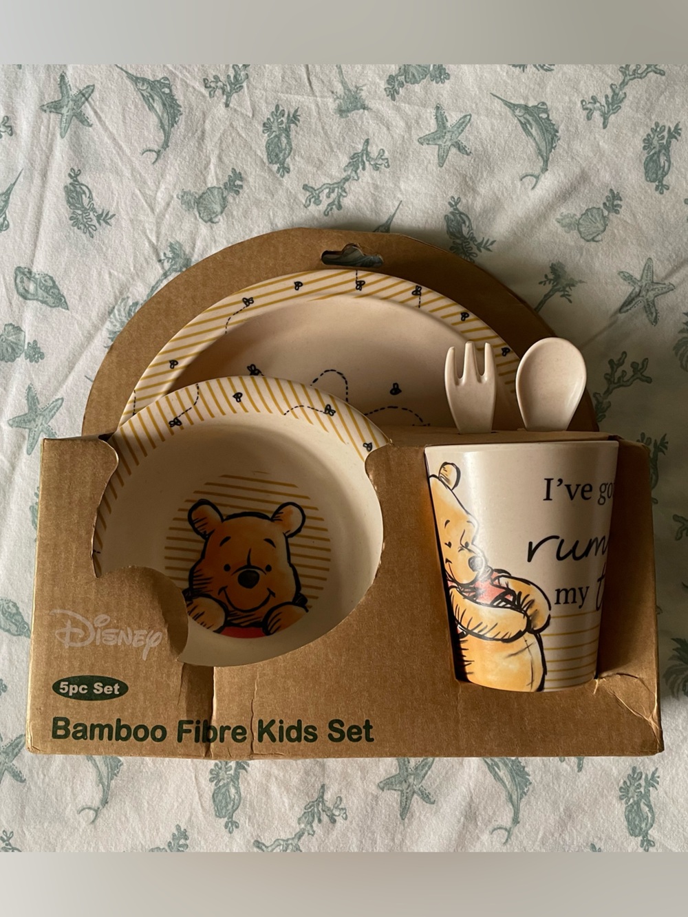 Disney Winnie the Pooh bamboo fibre eating/dining 5-piece set baby/toddler - NEW